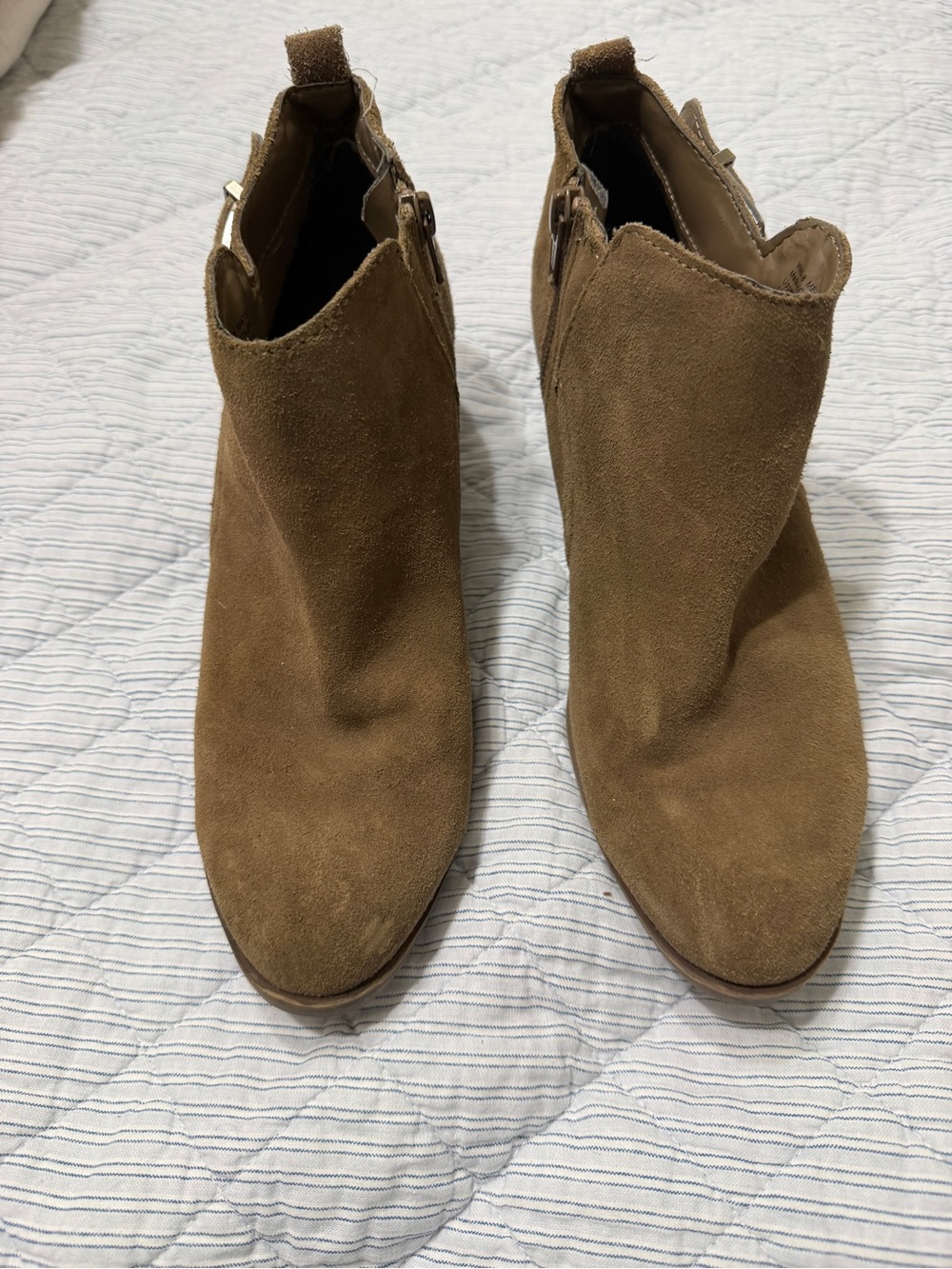 Kohl's Brown Suede Ankle Booties with Side Zip